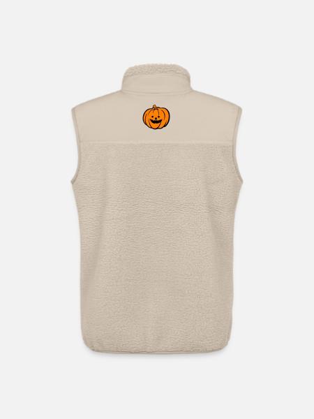 Spooky Pumpkin Halloween Motif - Unisex Sherpa Gilet by Stanley/Stella - beige
