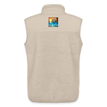 Herz Eisberg mit Eisbären am Tropenstrand - Unisex Sherpaweste von Stanley/Stella - Beige - Hinten - AI Model Male 178 light (178cm)