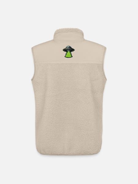 Green UFO Laser Beam - Unisex Sherpa Gilet by Stanley/Stella - beige
