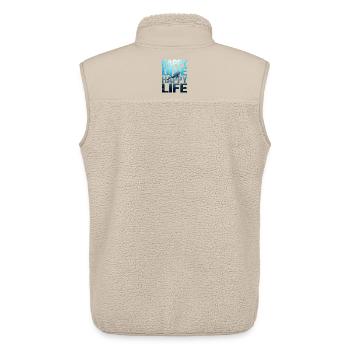 Happy Dive Happy Life – Vintage Scuba Diver - Unisex Sherpaweste von Stanley/Stella - Beige - Hinten - AI Model Male 178 light (178cm)