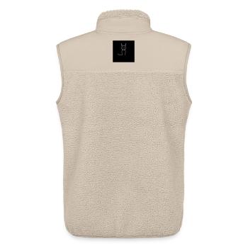 Minimalist cat on black - Unisex Sherpa Gilet by Stanley/Stella - beige - Back - AI Model Male 178 light (178cm)