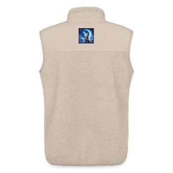 Lunar Knight Wolf - Unisex Sherpa Gilet by Stanley/Stella - beige - Back - AI Model Male 178 light (178cm)