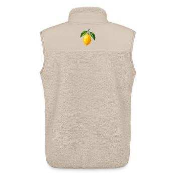 Geometric Lemon | Polygon Fruit Motif - Unisex Sherpa Gilet by Stanley/Stella - beige - Back - AI Model Male 178 light (178cm)