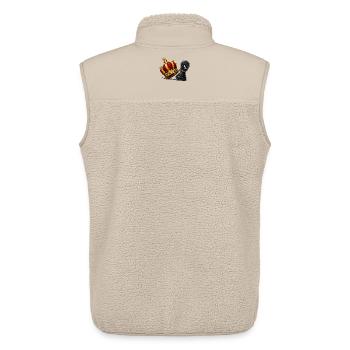 Roi de la Collision de la Couronne contre Espion Paysan - Veste sans manches sherpa unisexe Stanley/Stella - beige - Dos - AI Model Male 178 light (178cm)