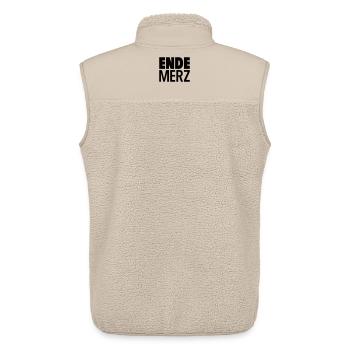 Ende Merz - Unisex Sherpaweste von Stanley/Stella - Beige - Hinten - AI Model Male 178 light (178cm)