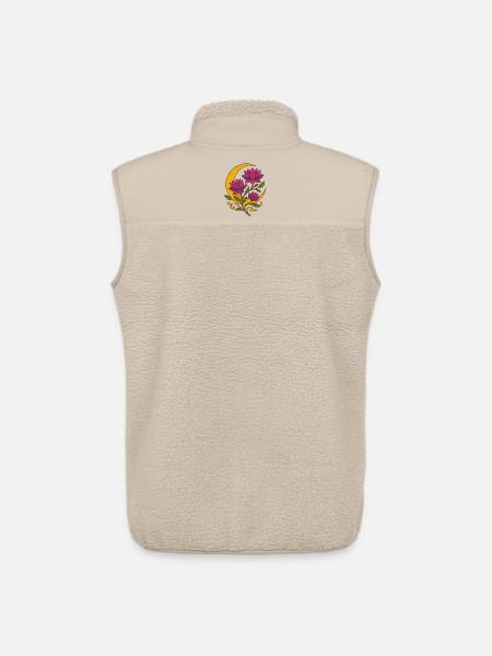 Lunar Lotus in Gold Crescent - Unisex Sherpa Gilet by Stanley/Stella - beige