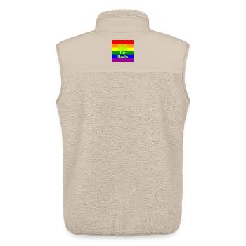 KEIN PLATZ FÜR NAZIS, NIE WIEDER, NO NZS, GRÜN - Unisex Sherpaweste von Stanley/Stella - Beige - Hinten - AI Model Male 178 light (178cm)