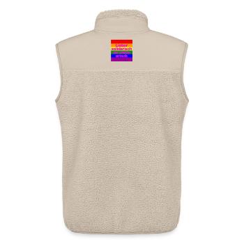 LIEBER SOLIDARISCH ALS SOLIDE ARISH, NO NZS - Unisex Sherpaweste von Stanley/Stella - Beige - Hinten - AI Model Male 178 light (178cm)