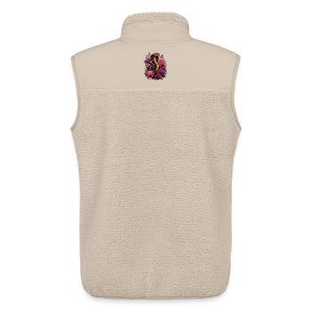 Magie du cobra et des fleurs - Veste sans manches sherpa unisexe Stanley/Stella - beige - Dos - AI Model Male 178 light (178cm)