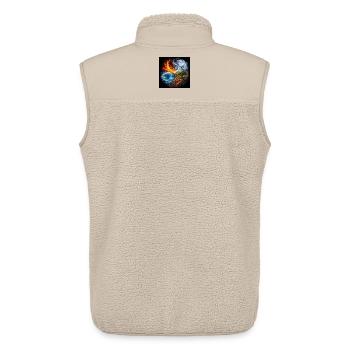 Les Éléments - Veste sans manches sherpa unisexe Stanley/Stella - beige - Dos - AI Model Male 178 light (178cm)