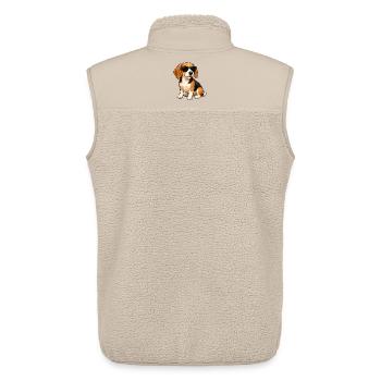 Cool Beagle Dog with Sunglasses Cartoon - Unisex Sherpa Gilet by Stanley/Stella - beige - Back - AI Model Male 178 light (178cm)