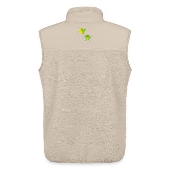 Une grenouille verte fait voler un cerf-volant – Fu - Veste sans manches sherpa unisexe Stanley/Stella - beige - Dos - AI Model Male 178 light (178cm)