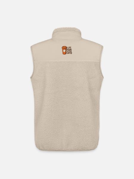 Life Begins After Coffee - Unisex Sherpa Gilet by Stanley/Stella - beige