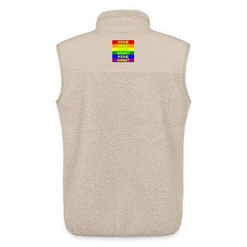 KEINE ANGST, NO NZS, NIE WIEDER, ANTIFASCHISMUS - Unisex Sherpaweste von Stanley/Stella - Beige - Hinten - AI Model Male 178 light (178cm)