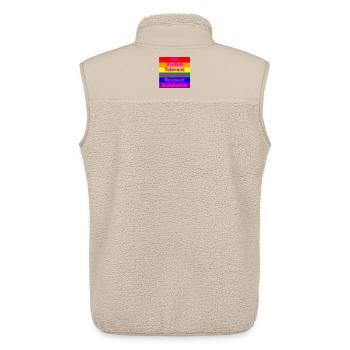 VIELFALT TOLERANZ DEMOKRATIE RESPEKT SOLIDARITÄT - Unisex Sherpaweste von Stanley/Stella - Beige - Hinten - AI Model Male 178 light (178cm)