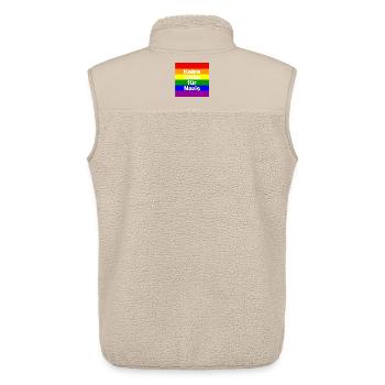 KEINE LIEBE FÜR NAZIS, NIE WIEDER, NO NZS, FRIEDEN - Unisex Sherpaweste von Stanley/Stella - Beige - Hinten - AI Model Male 178 light (178cm)