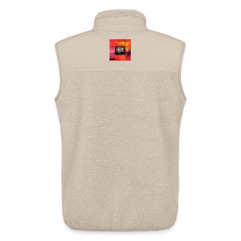 Turn It Off  typograpghy - Veste sans manches sherpa unisexe Stanley/Stella - beige - Dos - AI Model Male 178 light (178cm)