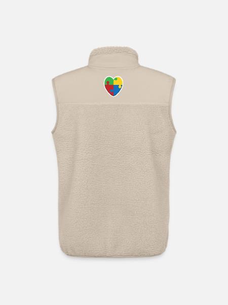 Autism Heart Puzzle - Unisex Sherpa Gilet by Stanley/Stella - beige