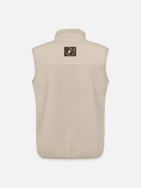 Retro Turntable Vinyl Design - Unisex Sherpa Gilet by Stanley/Stella - beige