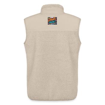 Grind or Pause? Graphic Graffiti - Unisex Sherpa Gilet by Stanley/Stella - beige - Back - AI Model Male 178 light (178cm)