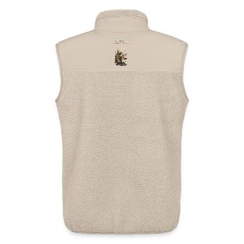 Pause Café - Monde en Attente - Veste sans manches sherpa unisexe Stanley/Stella - beige - Dos - AI Model Male 178 light (178cm)