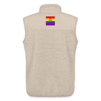 Wir sind die Brandmauer, NO NZS, NO AFD, FRIEDEN - Unisex Sherpaweste von Stanley/Stella - Beige - Hinten - AI Model Male 178 light (178cm)