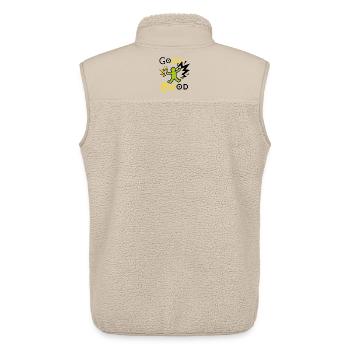Explosive green and yellow playful figure - Unisex Sherpa Gilet by Stanley/Stella - beige - Back - AI Model Male 178 light (178cm)