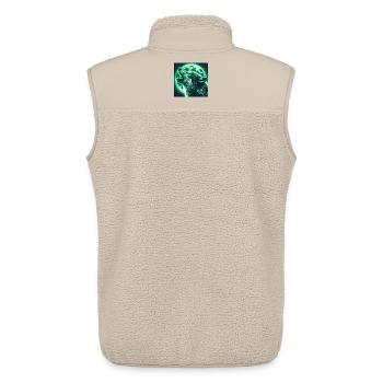 Wolf howls at the Full Moon - Unisex Sherpa Gilet by Stanley/Stella - beige - Back - AI Model Male 178 light (178cm)
