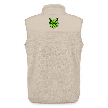 Gruene Eule Maskottchen Logo - Unisex Sherpaweste von Stanley/Stella - Beige - Hinten - AI Model Male 178 light (178cm)