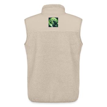 Wolf howls at the Full Moon - Unisex Sherpa Gilet by Stanley/Stella - beige - Back - AI Model Male 178 light (178cm)