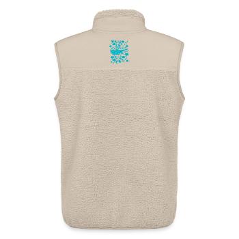 Carte chypriote turquoise vintage - Veste sans manches sherpa unisexe Stanley/Stella - beige - Dos - AI Model Male 178 light (178cm)