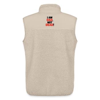 Je suis papa, pas mort, drôle de dire pour les pères - Veste sans manches sherpa unisexe Stanley/Stella - beige - Dos - AI Model Male 178 light (178cm)