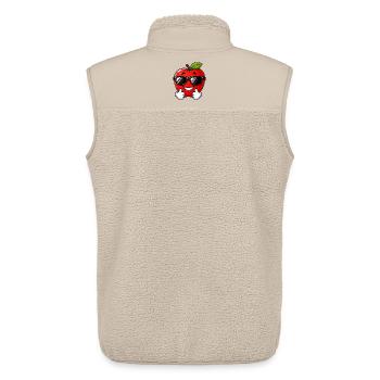 Une jolie pomme kawaii avec un pouce levé - Veste sans manches sherpa unisexe Stanley/Stella - beige - Dos - AI Model Male 178 light (178cm)