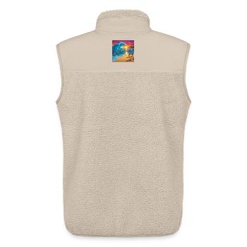 Welle beim Sonnenuntergang - Unisex Sherpaweste von Stanley/Stella - Beige - Hinten - AI Model Male 178 light (178cm)