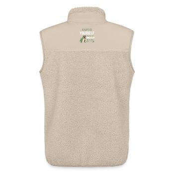 Sei immer du selbst, es sei denn, du kannst ein Dinosaurier sein - Unisex Sherpaweste von Stanley/Stella - Beige - Hinten - AI Model Male 178 light (178cm)