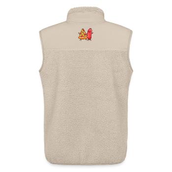 Pizzastück und Wurstfreunde - Unisex Sherpaweste von Stanley/Stella - Beige - Hinten - AI Model Male 178 light (178cm)