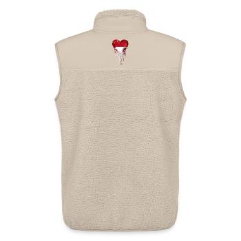 Monaco Tropfendes Herz in Rot-Weiß Flagge - Unisex Sherpaweste von Stanley/Stella - Beige - Hinten - AI Model Male 178 light (178cm)