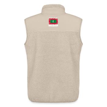 Malediven Koordinaten - Unisex Sherpaweste von Stanley/Stella - Beige - Hinten - AI Model Male 178 light (178cm)