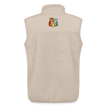 Bunte Eulenfamilie Cartoon - Unisex Sherpaweste von Stanley/Stella - Beige - Hinten - AI Model Male 178 light (178cm)