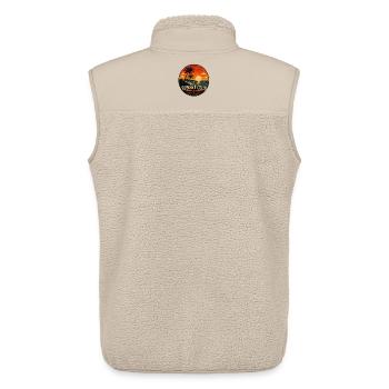 Sunset Club Retro-Abzeichen Vintage-Küstengrafik - Unisex Sherpaweste von Stanley/Stella - Beige - Hinten - AI Model Male 178 light (178cm)