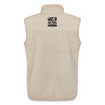 Ich liebe den Geruch von Kerosin am Morgen - Unisex Sherpaweste von Stanley/Stella - Beige - Hinten - AI Model Male 178 light (178cm)