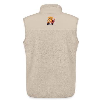 Pizza Hero auf Lieferfahrrad - Unisex Sherpaweste von Stanley/Stella - Beige - Hinten - AI Model Male 178 light (178cm)