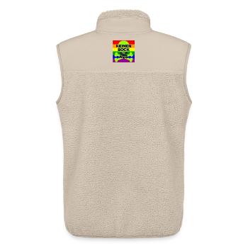KEINEN BOCK AUF NZS, NO NZS, NO AFD, SKULL GRÜN - Unisex Sherpaweste von Stanley/Stella - Beige - Hinten - AI Model Male 178 light (178cm)