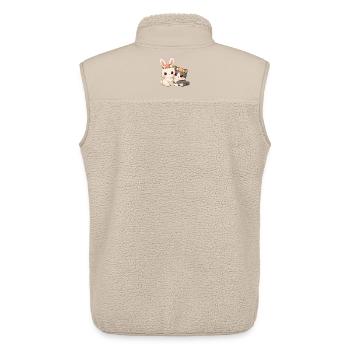 Rabbit with cat - Unisex Sherpa Gilet by Stanley/Stella - beige - Back - AI Model Male 178 light (178cm)