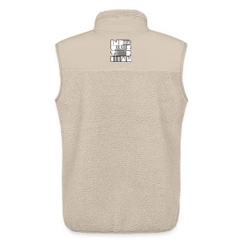 Industrielle Op-Art-Buchstaben - Unisex Sherpaweste von Stanley/Stella - Beige - Hinten - AI Model Male 178 light (178cm)