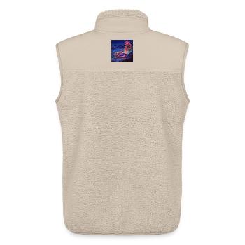 Cyberpig - Unisex Sherpaweste von Stanley/Stella - Beige - Hinten - AI Model Male 178 light (178cm)