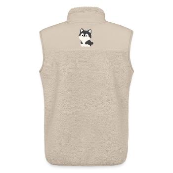 Kawaii Husky-Welpen-Illustration - Unisex Sherpaweste von Stanley/Stella - Beige - Hinten - AI Model Male 178 light (178cm)