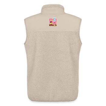 Minimalist Red Wine – Bottle & Glass - Unisex Sherpa Gilet by Stanley/Stella - beige - Back - AI Model Male 178 light (178cm)