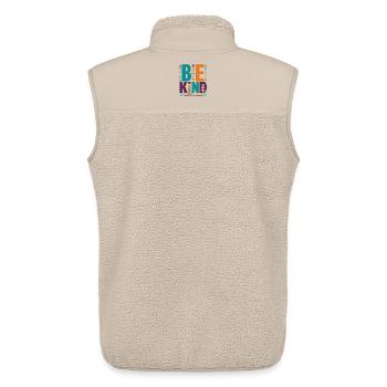 Be Kind – Colorful Typography Statement Word Stack - Unisex Sherpa Gilet by Stanley/Stella - beige - Back - AI Model Male 178 light (178cm)