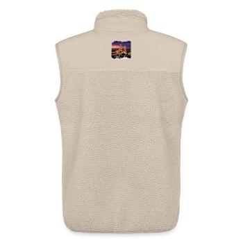 Morelia Nachtlicht Skyline - Unisex Sherpaweste von Stanley/Stella - Beige - Hinten - AI Model Male 178 light (178cm)